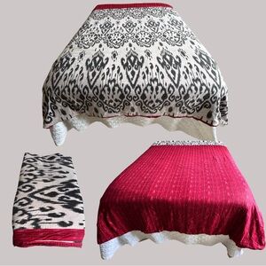 Vintage Reversible Queen Duvet – Handmade Cotton Linen Boho